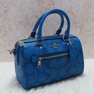 Coach C9947 Outlet Mini Rowan Crossbody In Signature Canvas In Bright Blue